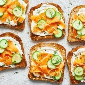 Plant-based smoked salmon on toast