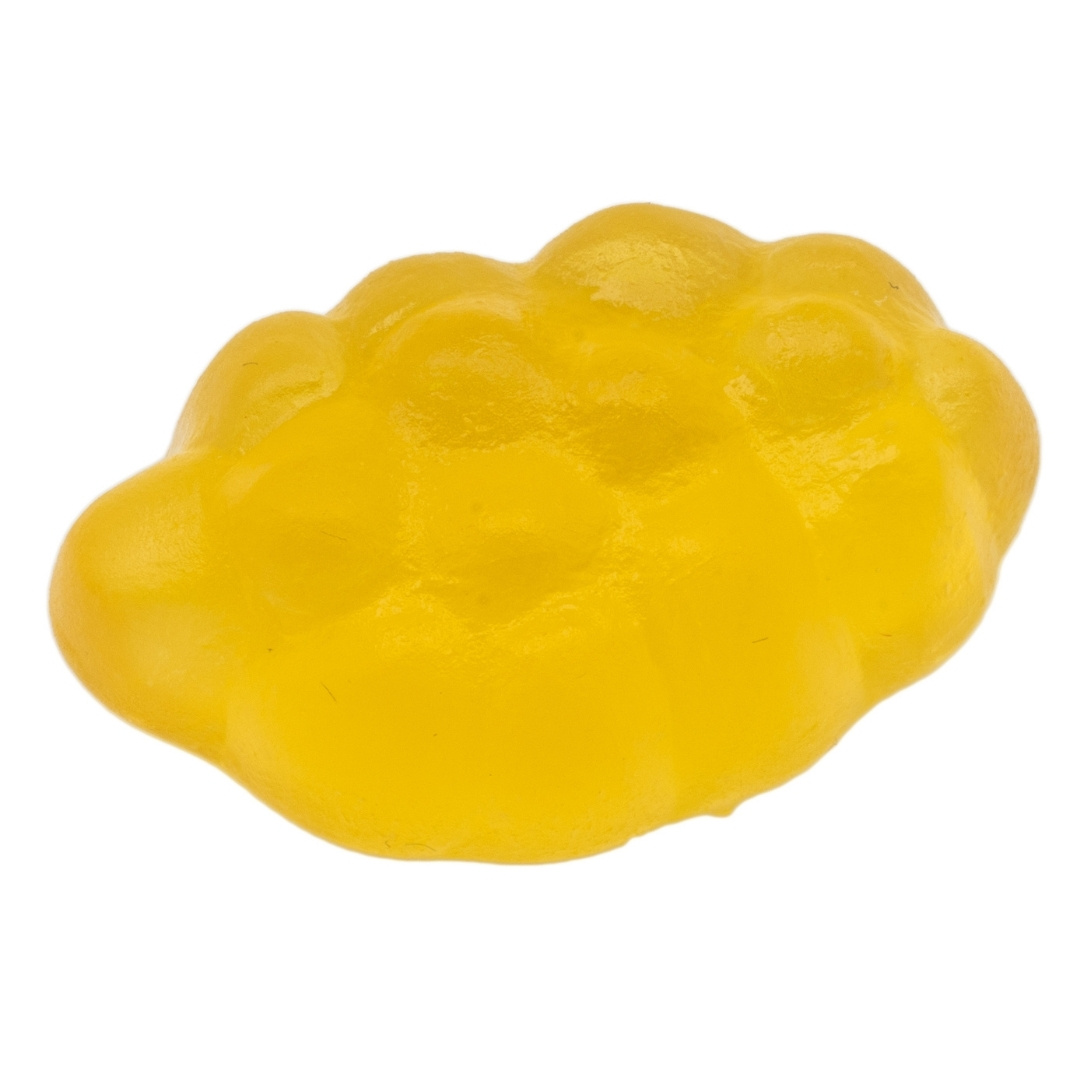 Fruit gum in the color bright yellow