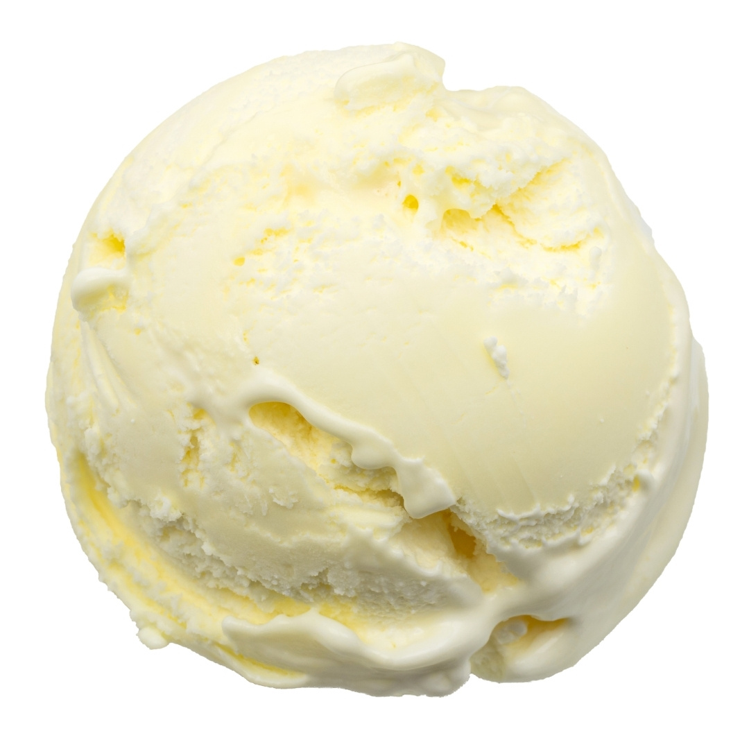 A scoop of yellow ice cream