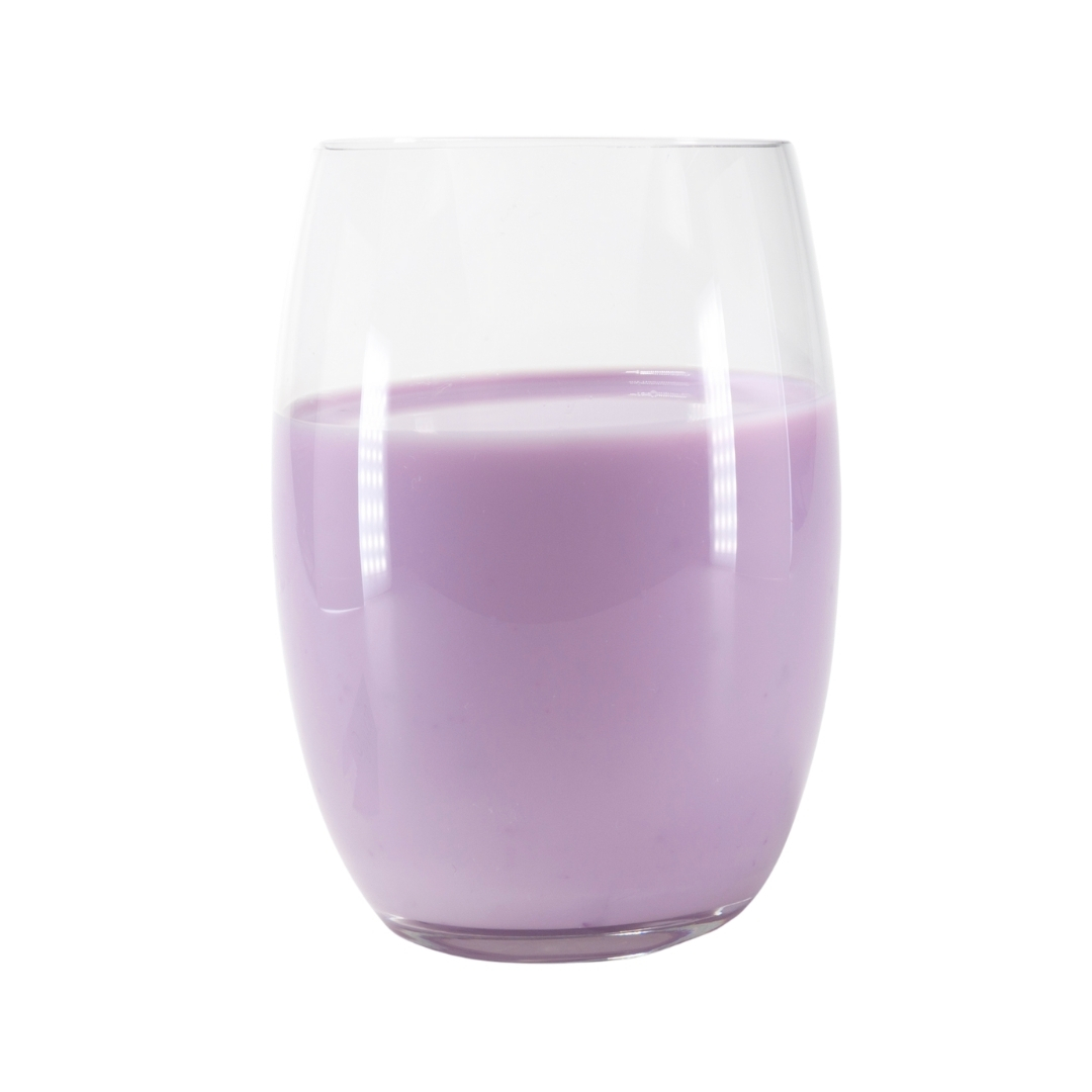 Purple milk drink in a glass