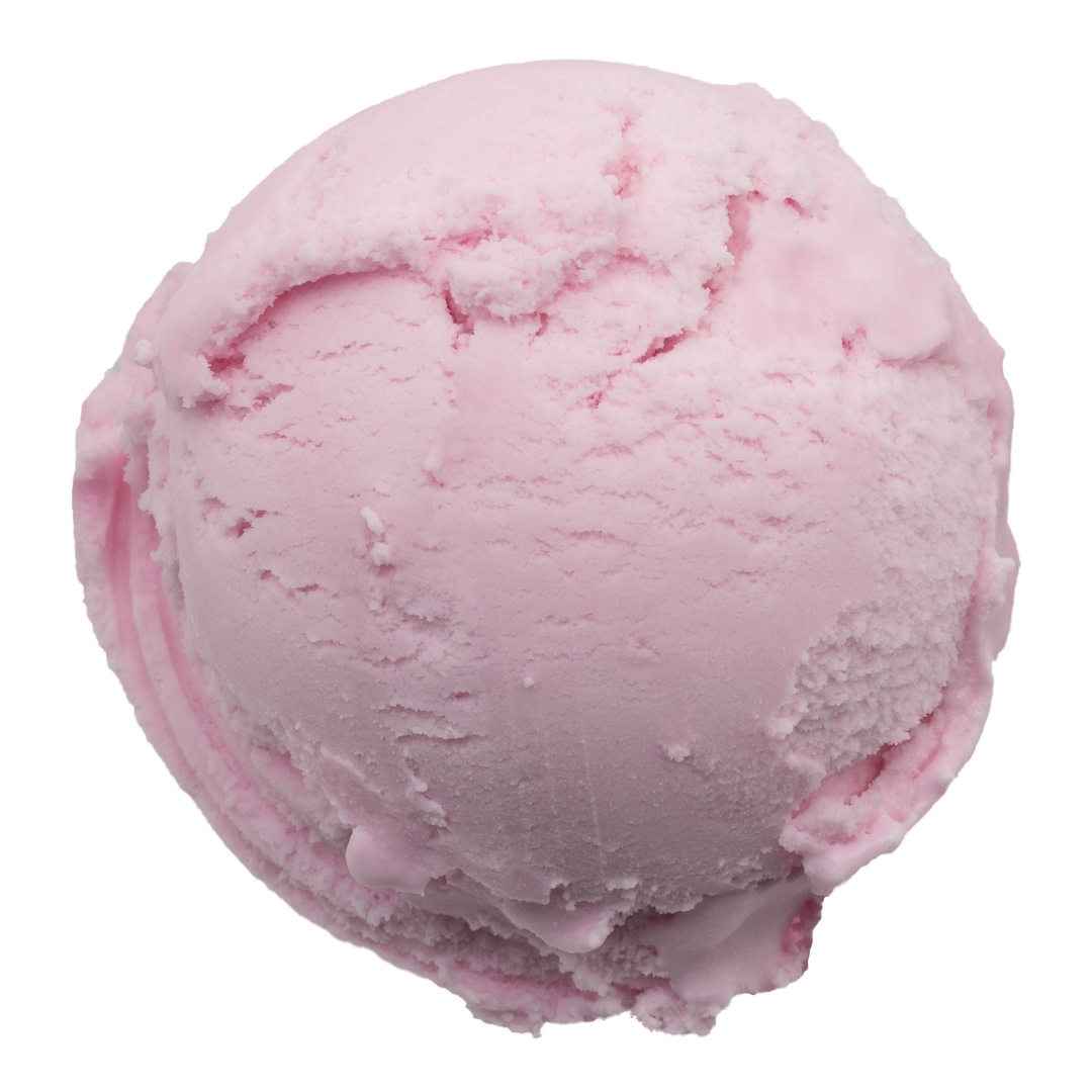 A scoop of pink ice cream