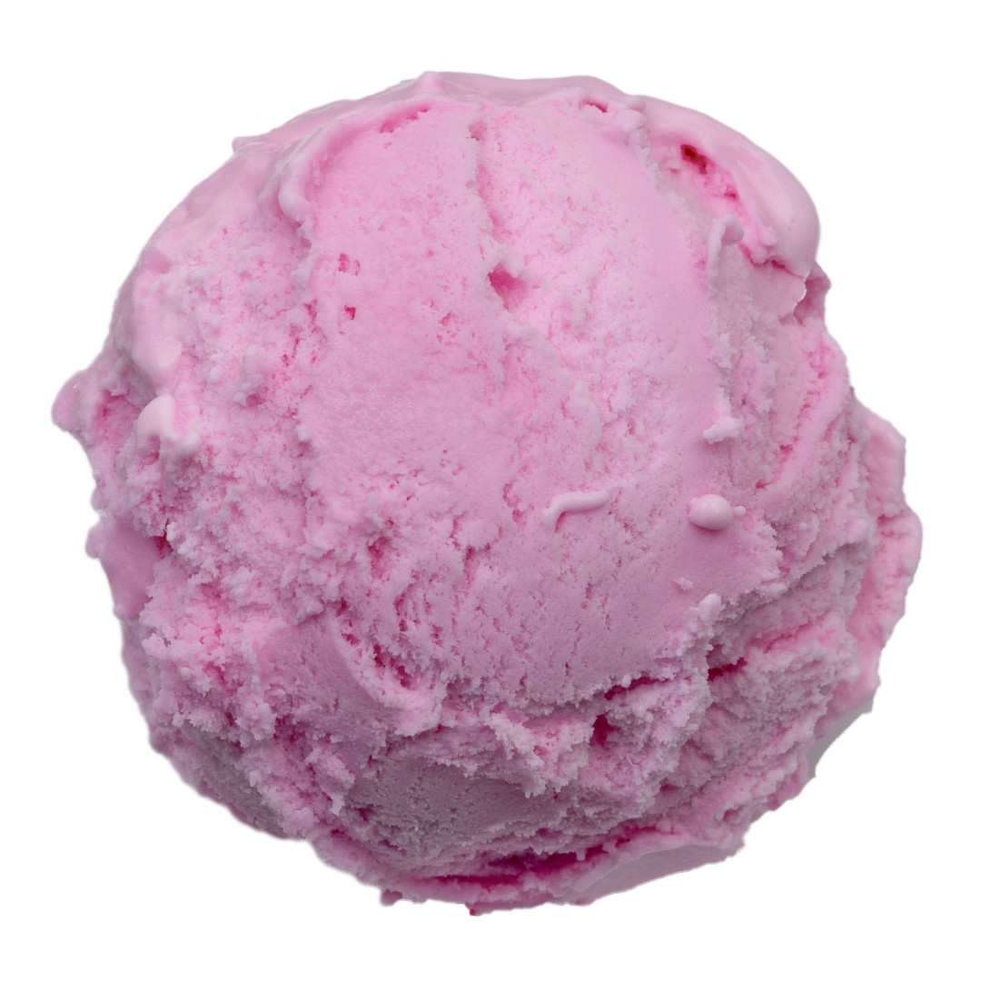 A scoop of pink ice cream