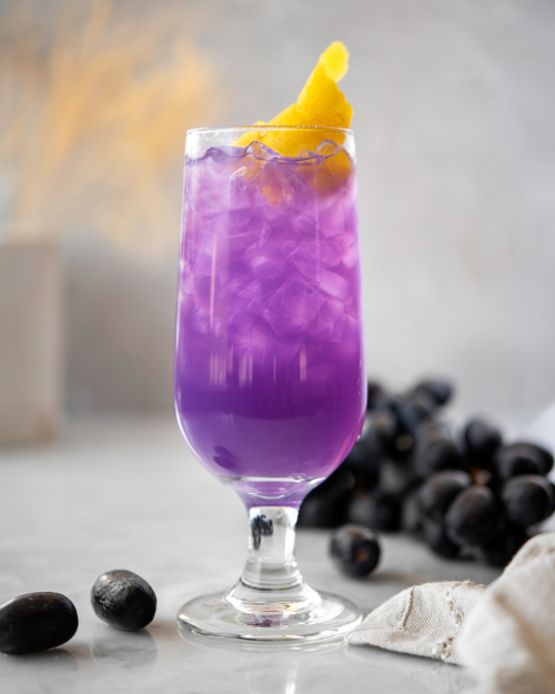 Purple drink with blueberries