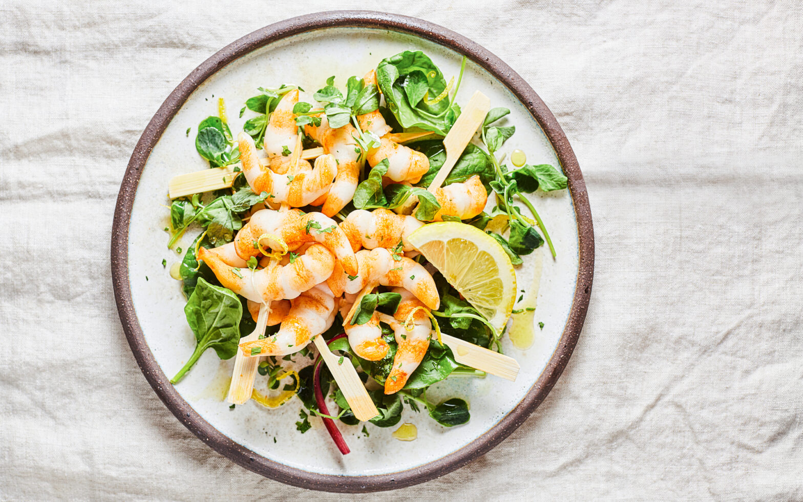 Plant based prawns on a plate