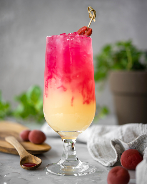 Yellow and pink drink