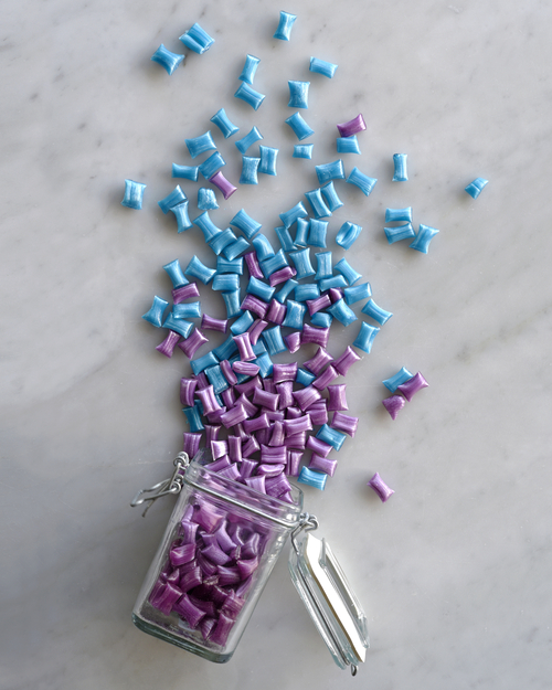 Blue and purple candy