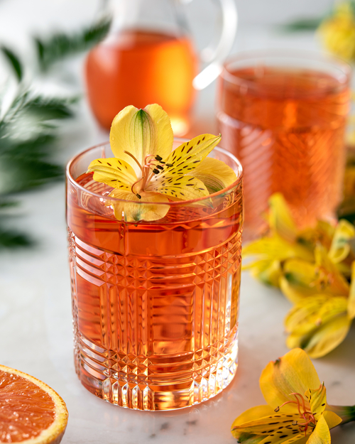 Orange drink with flower