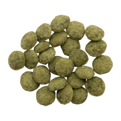 Dog or cat kibbles in green color