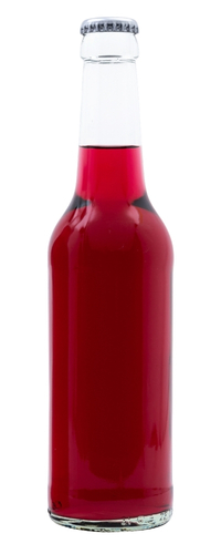 Example of exberry in fortified drinks in bottle with cap, shade purple plum