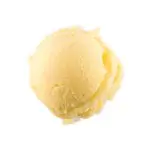 A scoop of yellow ice cream