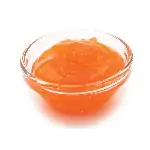 Little glas bowl with orange jam