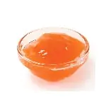 Little glas bowl with orange jam