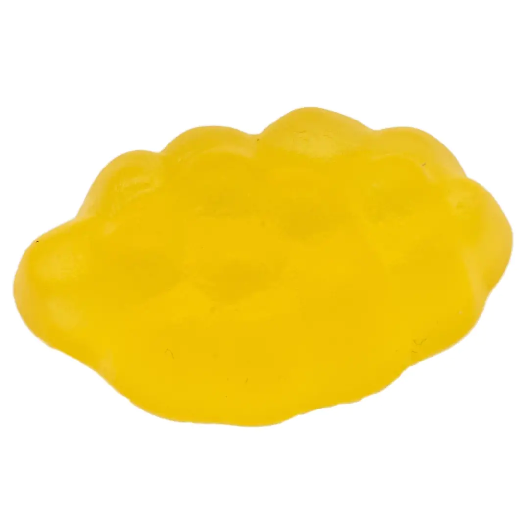 Fruit gum in the color bright yellow