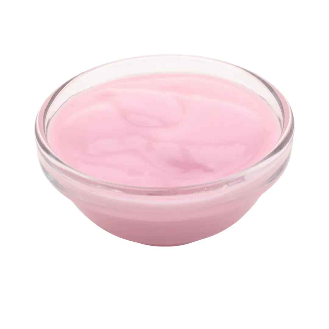 Cream cheese in a small glass bowl