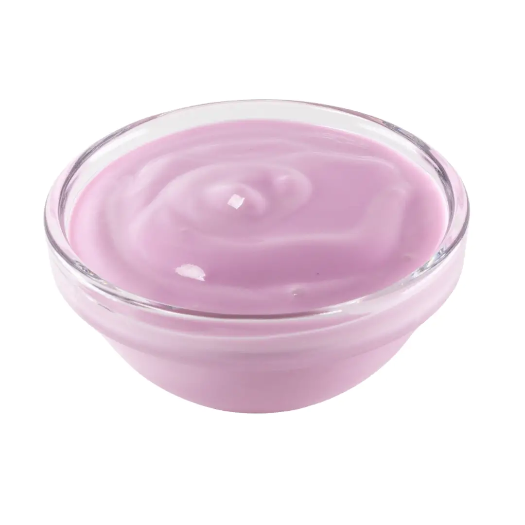Cream cheese in a small glass bowl