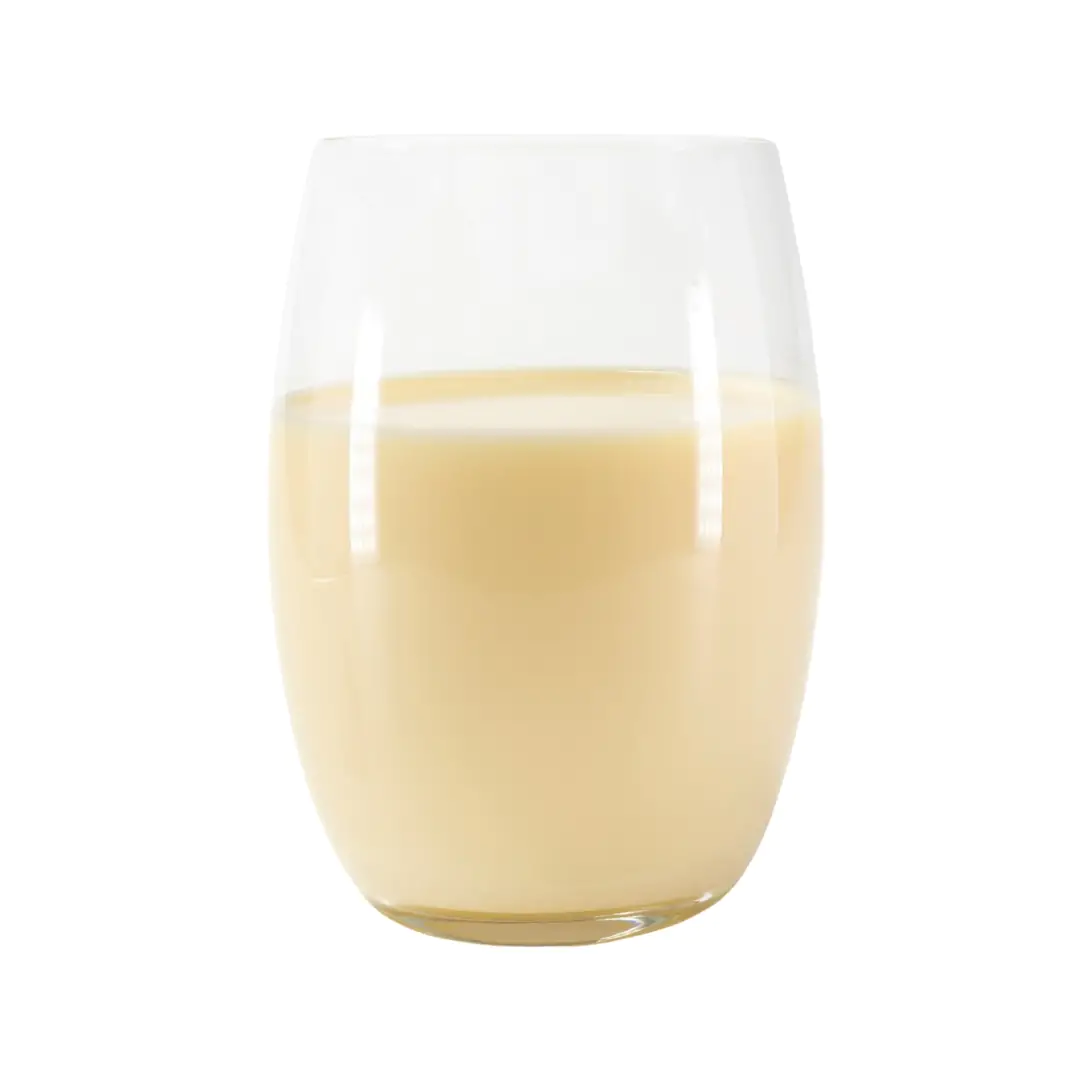 Yellow milk drink in a glass