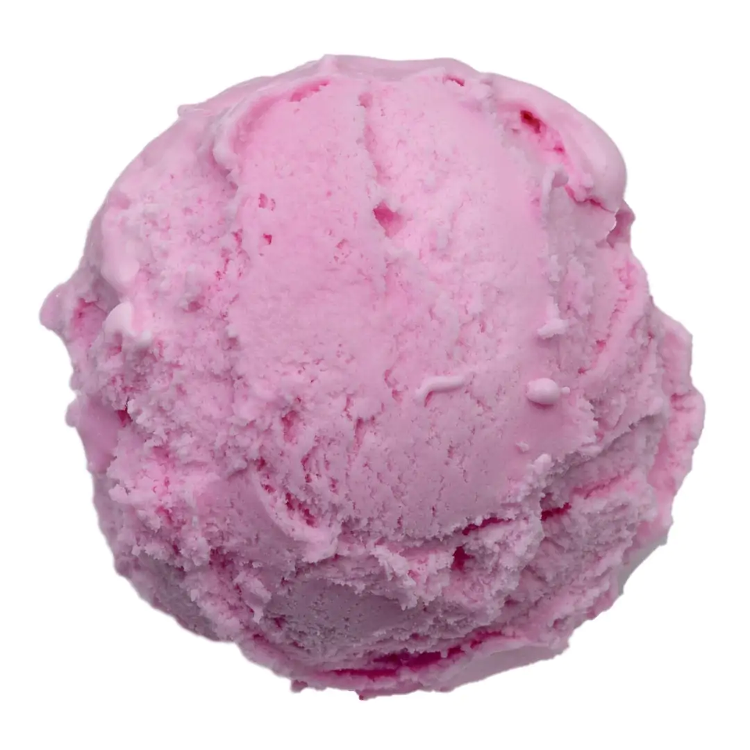 A scoop of pink ice cream