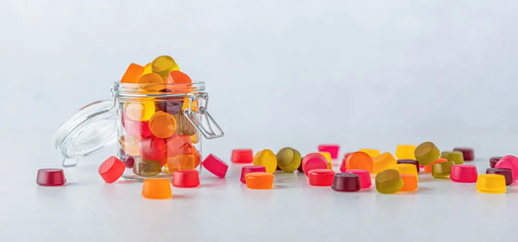 Gummies in various colors